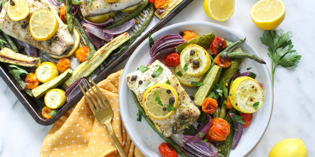 Lemon Caper Cod with Seasonal Vegetables