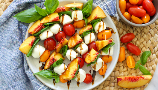 Peach Caprese Skewers